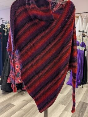 Wooden Ships Red and Purple Striped Cowl Sweater